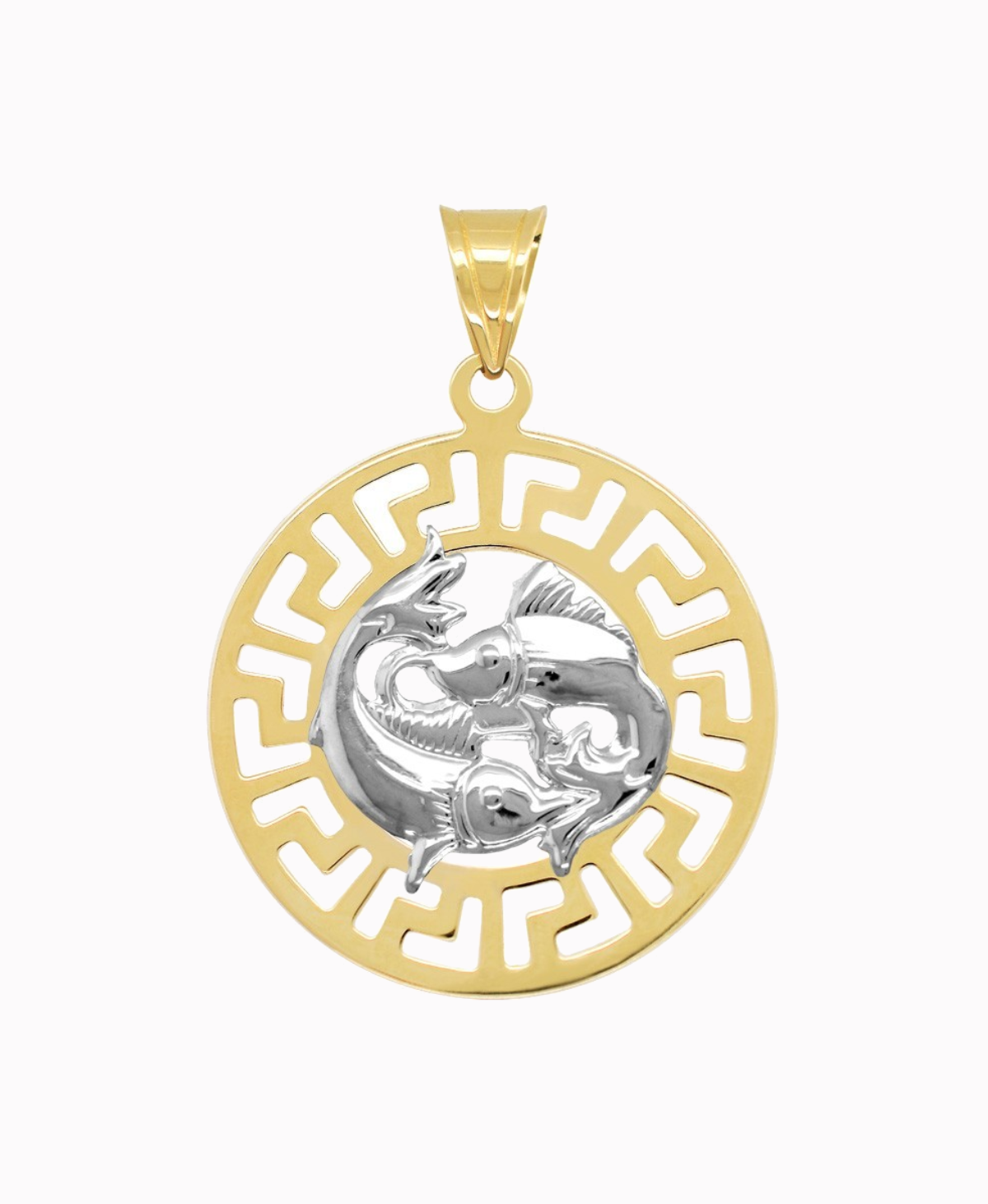 Ryby znak zodiaku przywieszka pamiątka z białym złotem 585