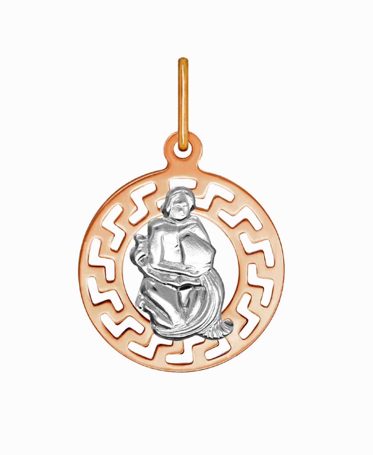 Wodnik znak zodiaku przywieszka pamiątka Czerwone i białe złoto pr.585