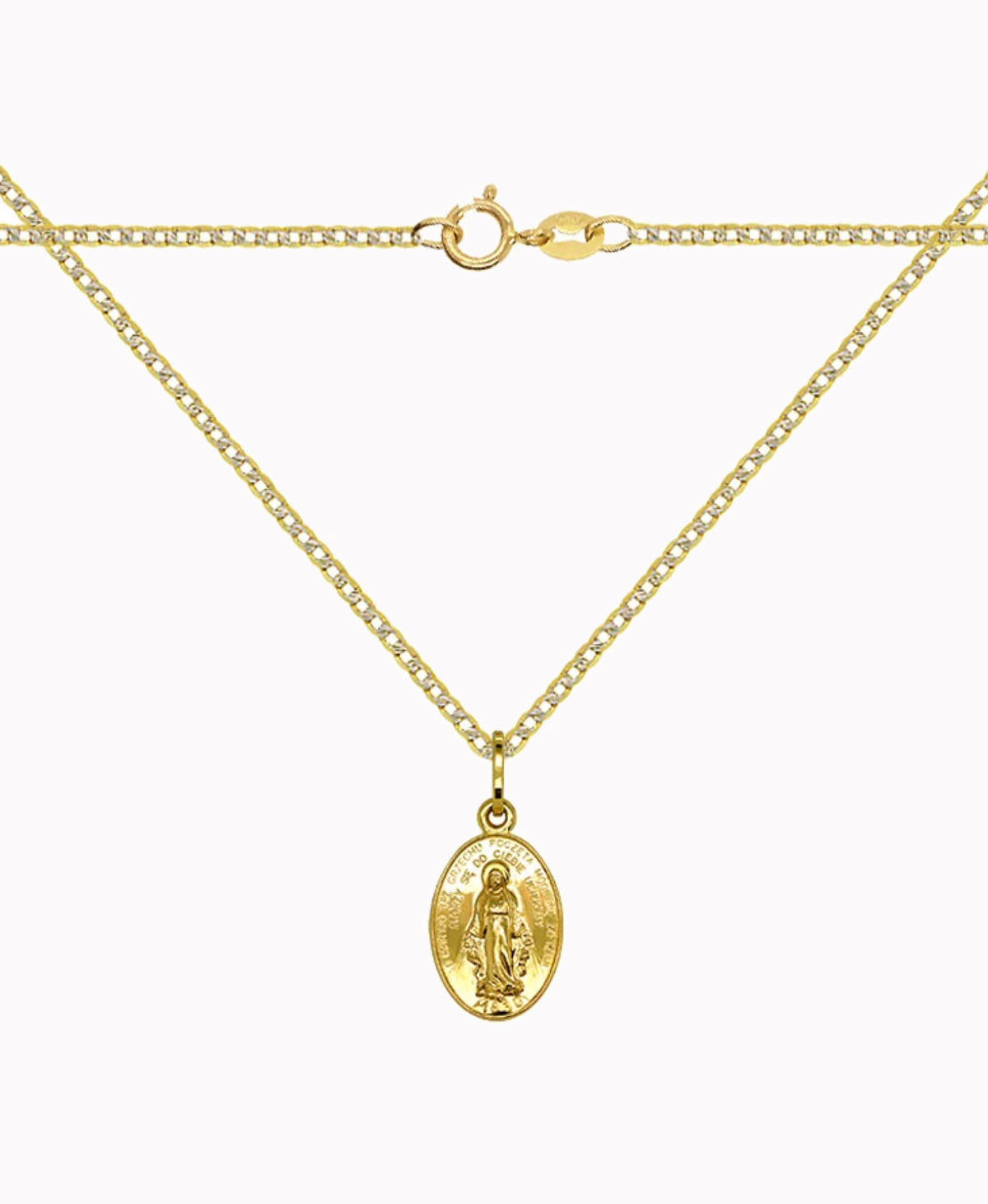 Zestaw łańcuszek pancerka i Polski Cudowny Medalik, MBNP S