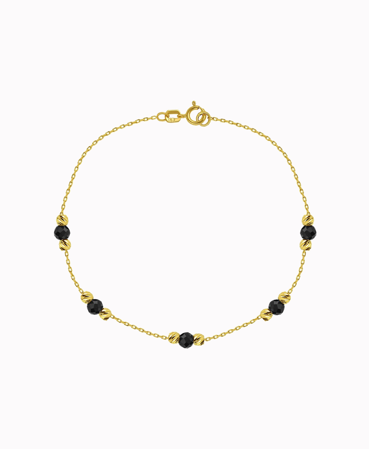 Złota bransoletka z czarnymi Onyksami 1 pr. 585