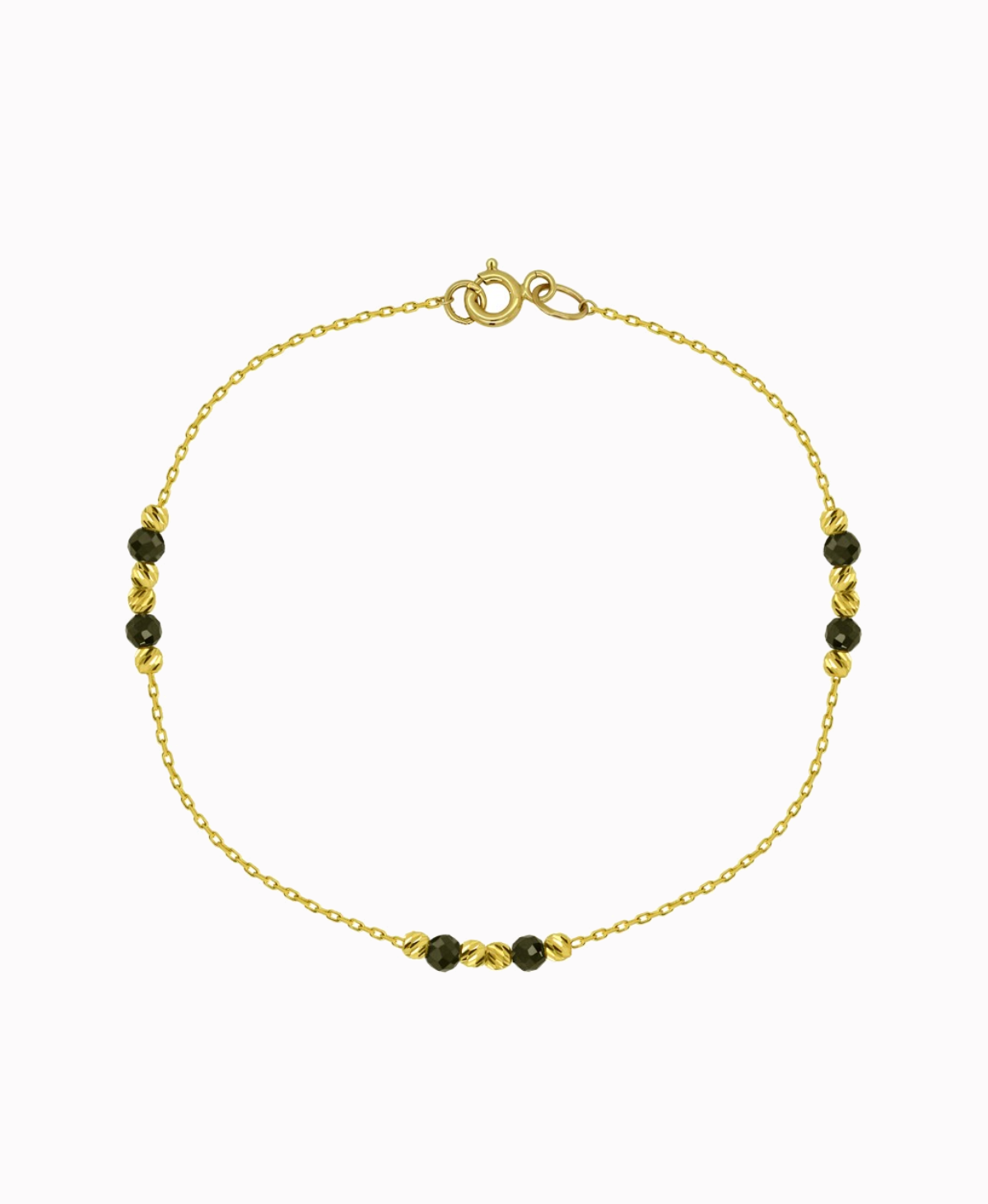 Złota bransoletka z czarnymi Onyksami pr. 585 1,47g