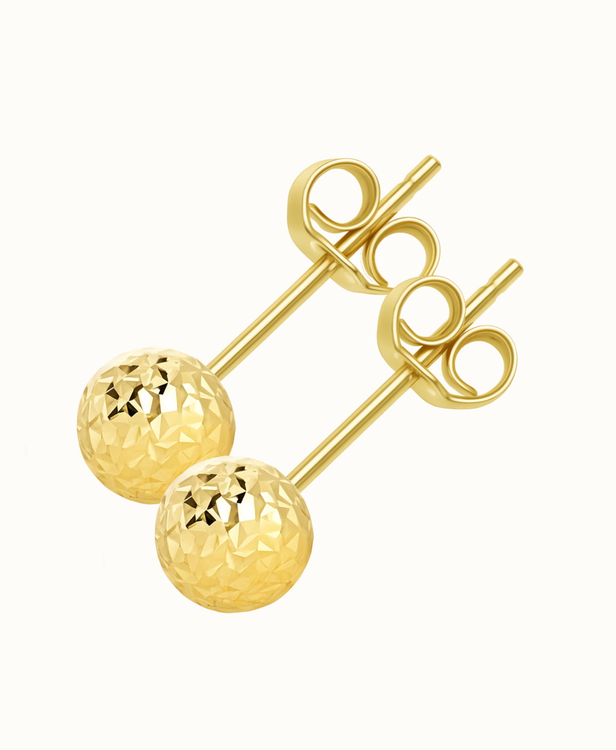 Złote Kolczyki Kule Grawerowane sztyft M złoto 585 0,97g