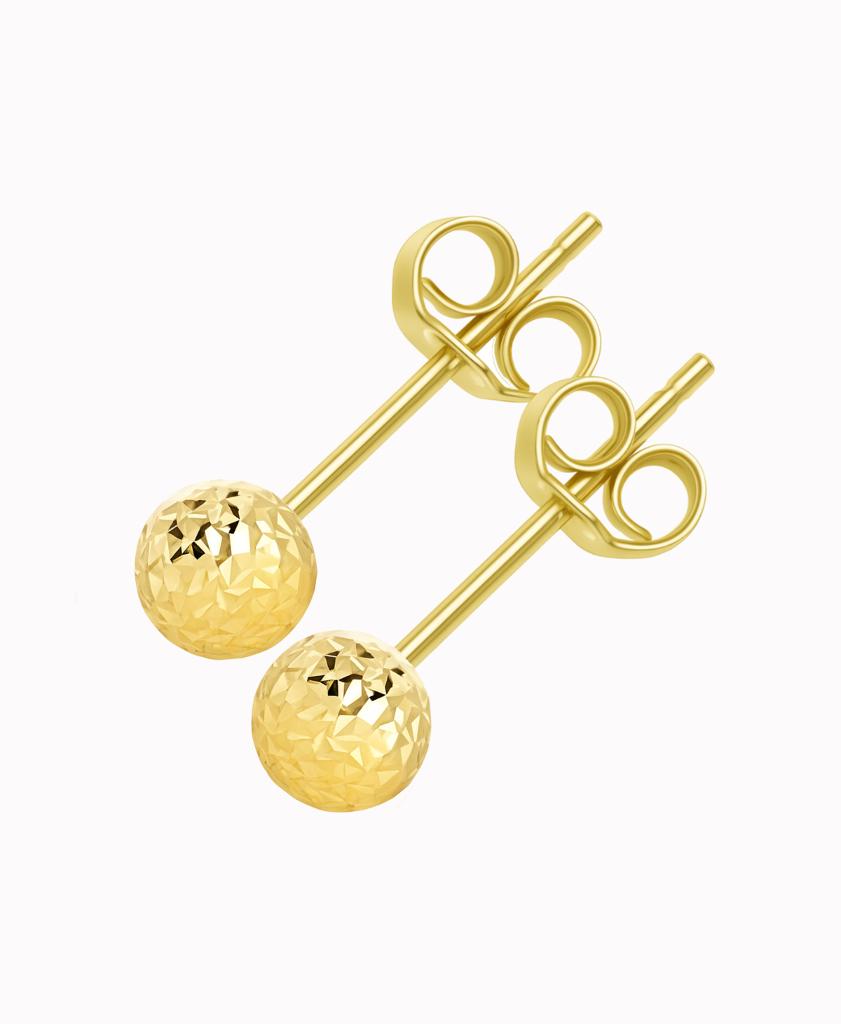 Złote Kolczyki Kule Grawerowane sztyft MS złoto 585