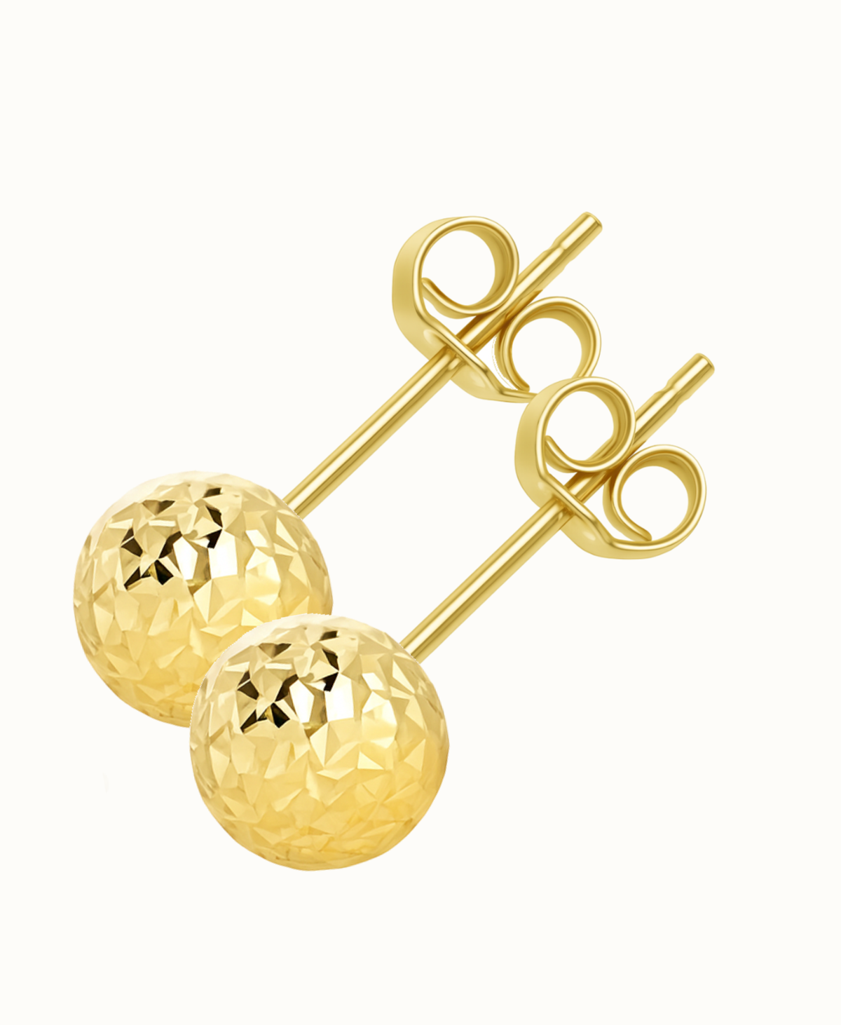 Złote Kolczyki Kule Grawerowane sztyft XL złoto 585