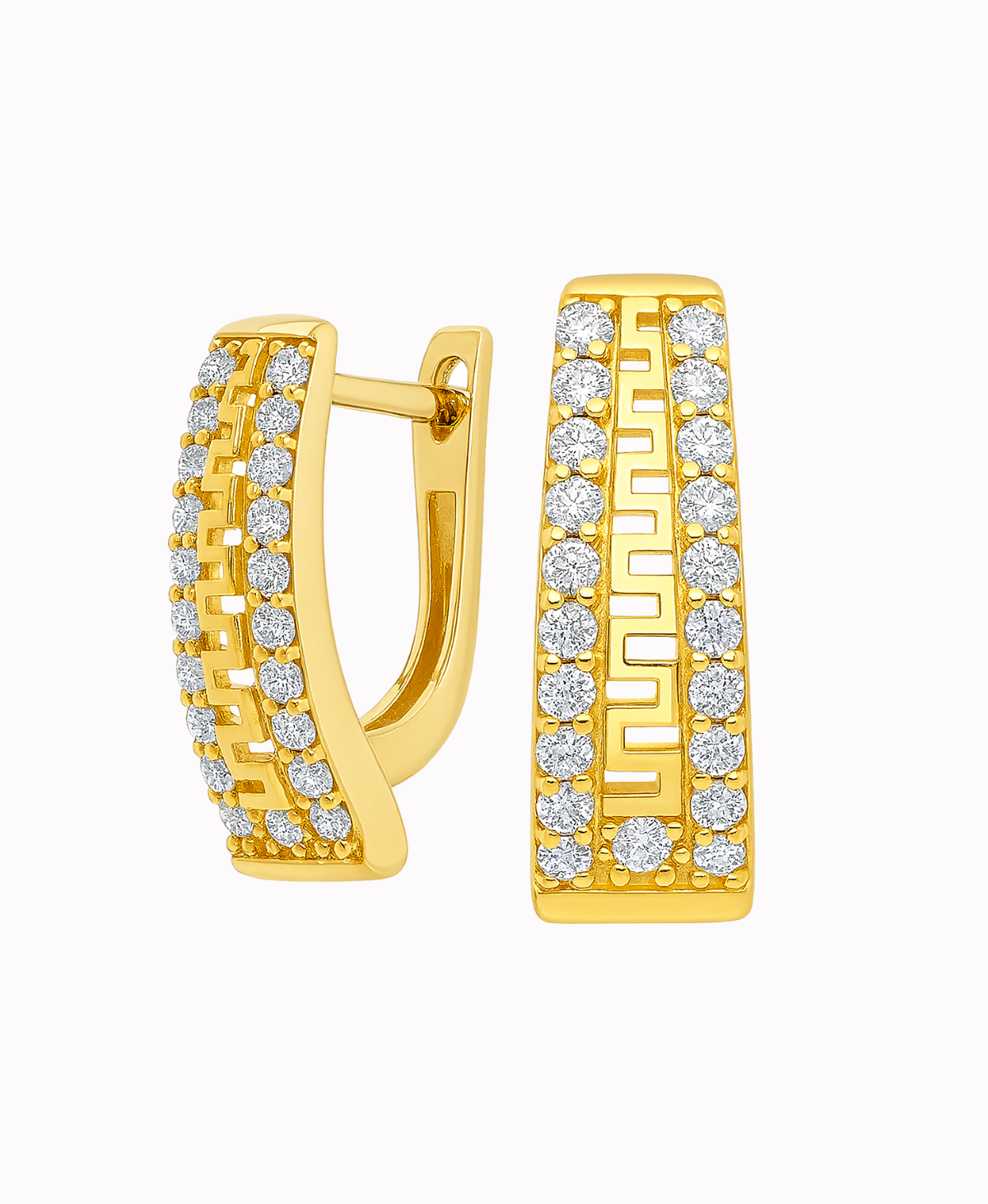 Złote kolczyki Grecki wzór z cyrkoniami pr. 585 3,40g