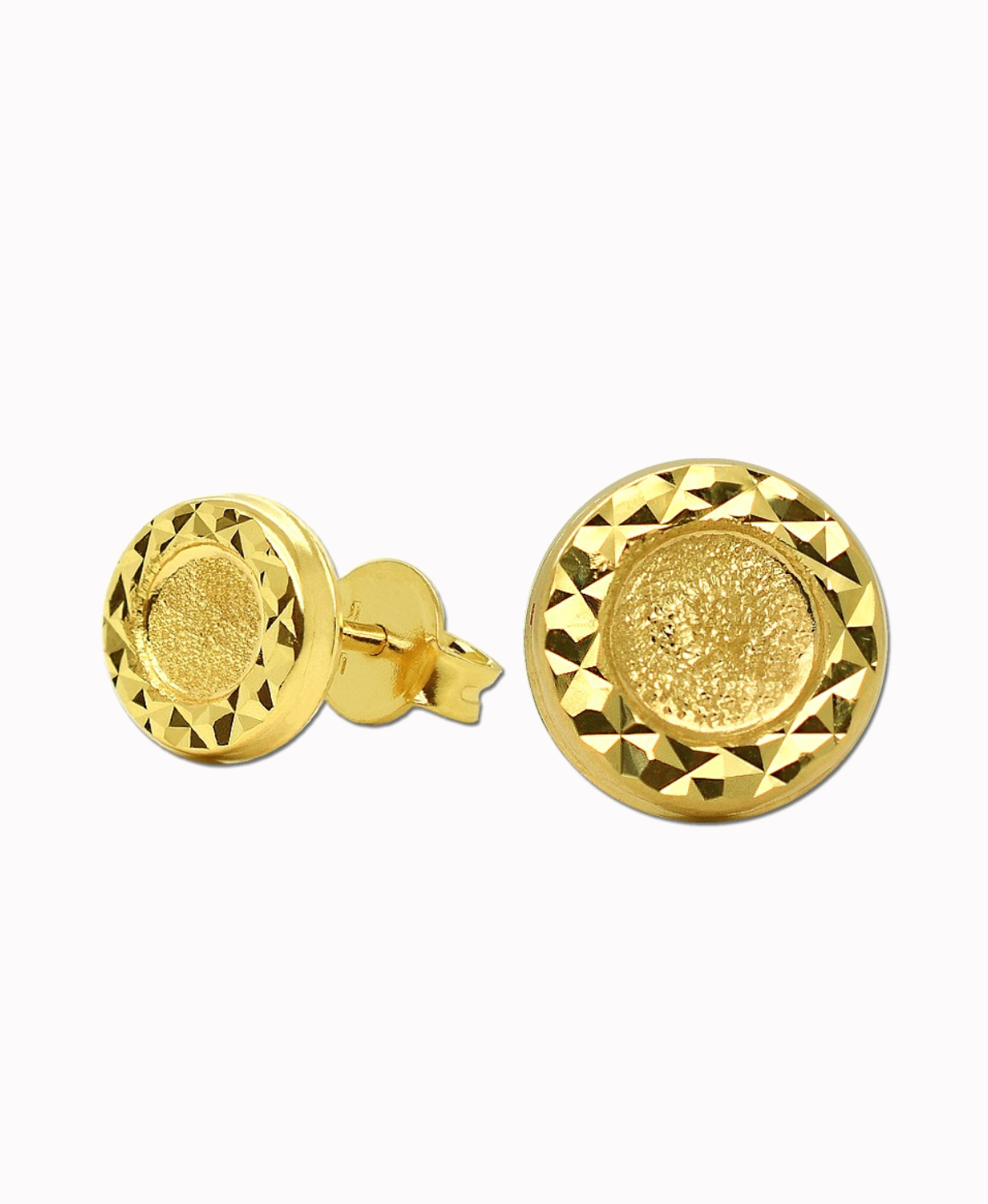 Złote kolczyki Koła Diamentowane sztyft pr.585 0,89g