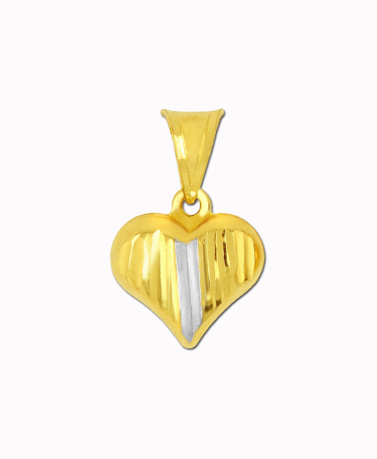 Złote serduszko grawerowane z białym S pr. 585 0,77g