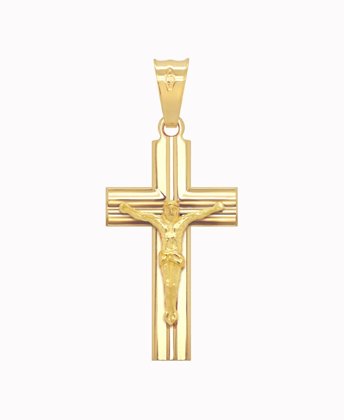 Złoty Krzyżyk Polerowany z figurką Jezusa Chrystusa 2,4 złoto próba 585