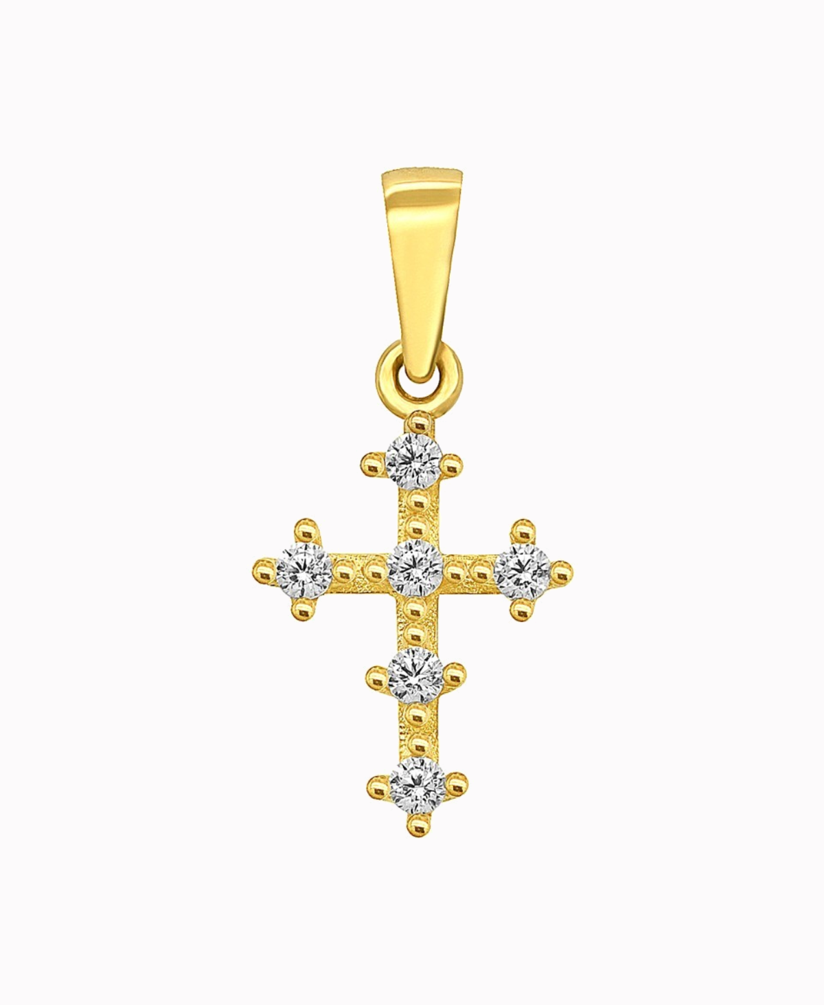 Złoty Krzyżyk Zdobiony Cyrkoniami 6szt S złoto próba 585
