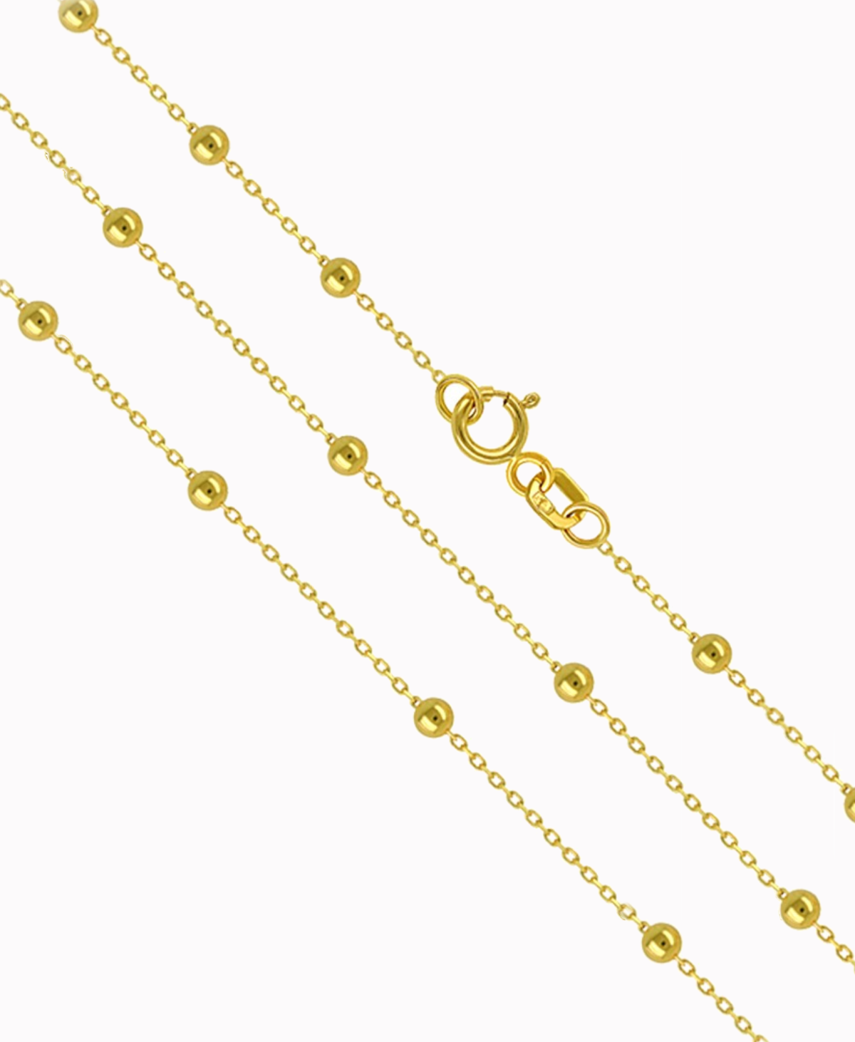 Złoty Łańcuszek Ankier z Gładkimi Kuleczkami 50cm 2,5g pr. 585