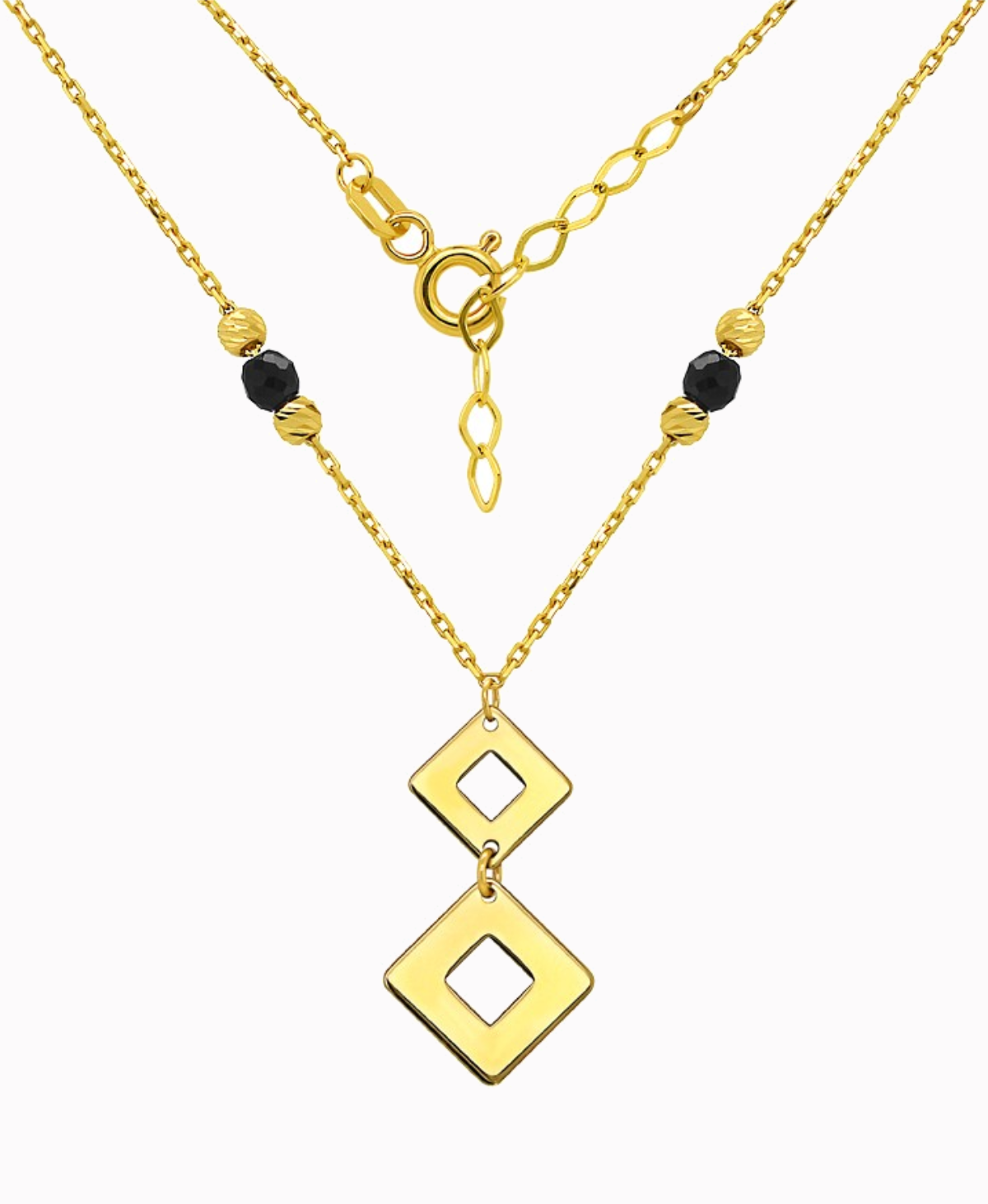 Złoty Łańcuszek Bi-Caro Celebrytka z Onyksami pr. 585