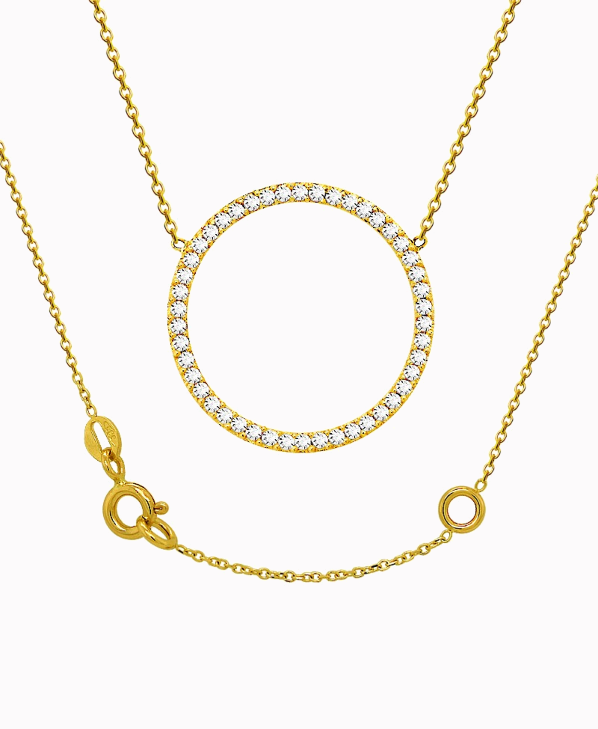 Złoty łańcuszek Celebrytka  Koło z cyrkoniami L pr.585
