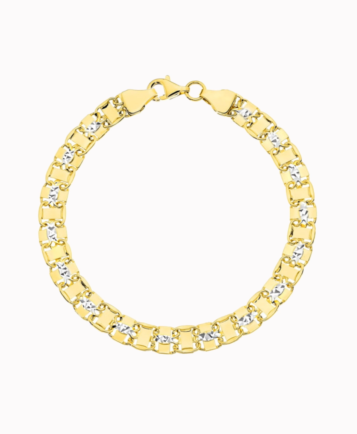 Złota bransoletka Szeherezada z białym złotem pr. 585