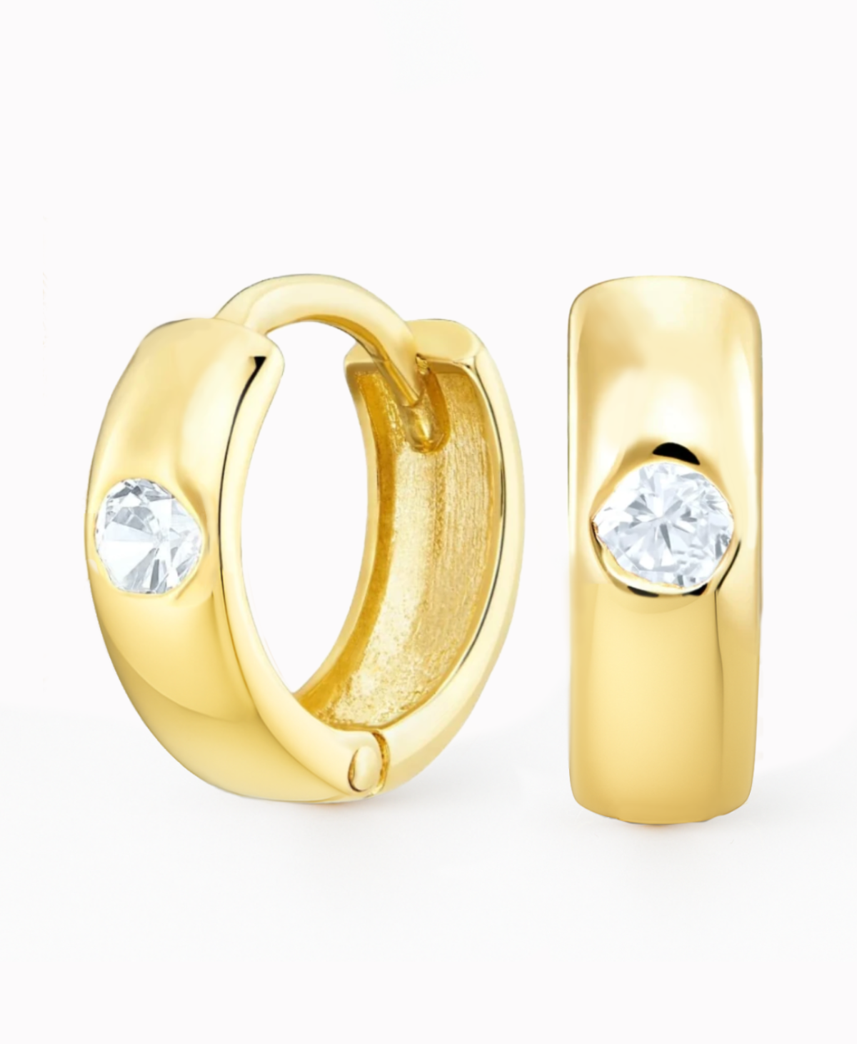 Złote kolczyki dla dziewczynki z cyrkonią typu koła pr.585 1,27g