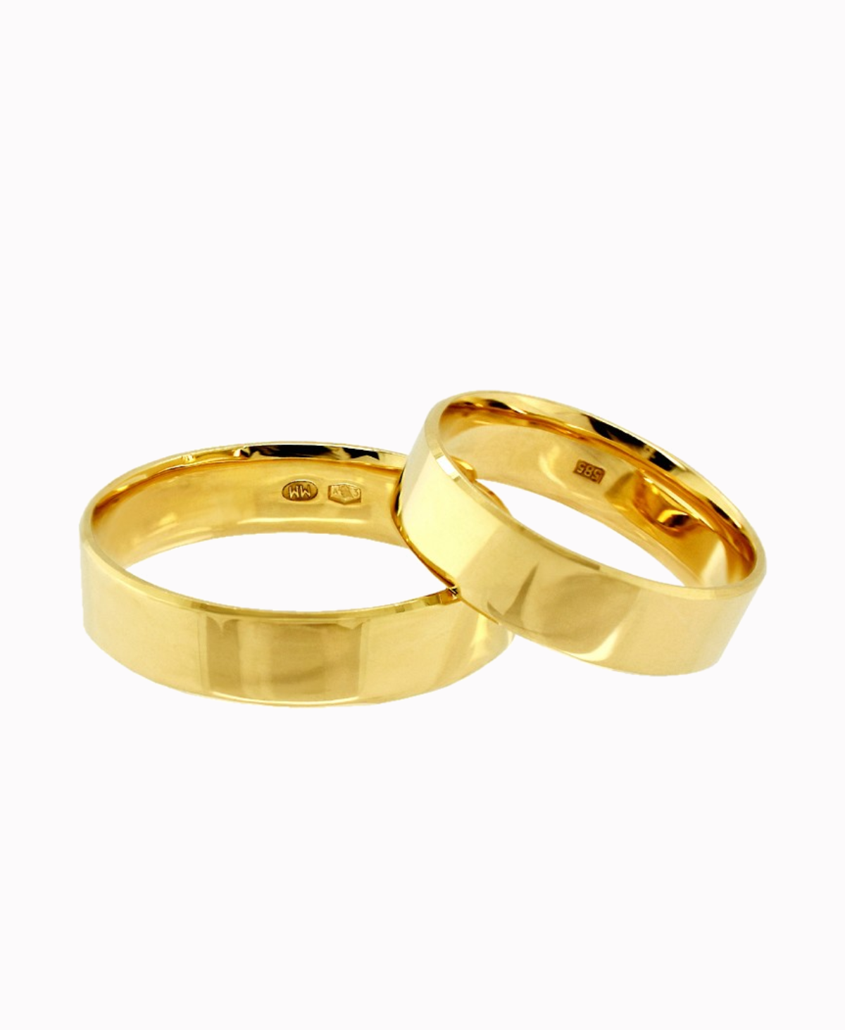 ZŁOTE OBRĄCZKI 5mm Płaskie Klasyczne pr. 585