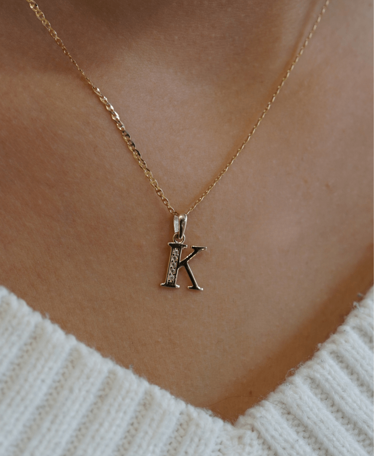 złota zawieszka literka K próba 585