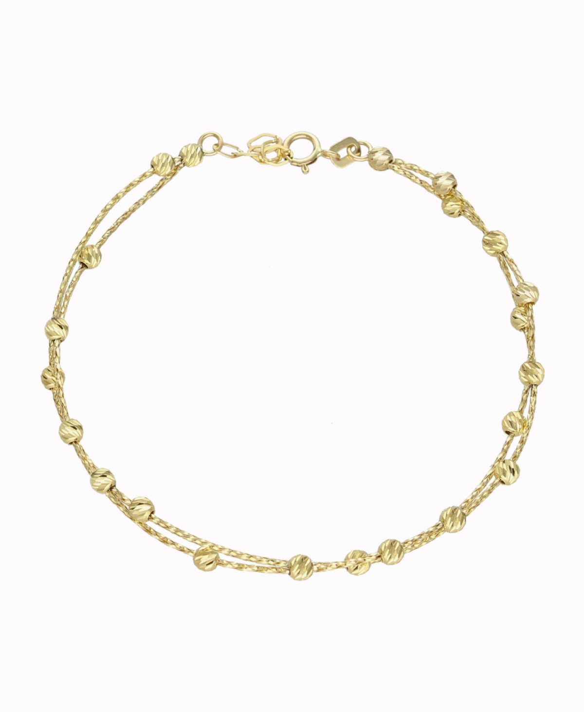 Bransoletka z kuleczkami na złotym sznureczku pr. 585