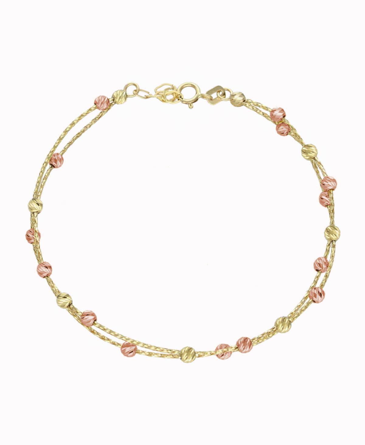 Bransoletka z kuleczkami na złotym sznureczku pr. 585