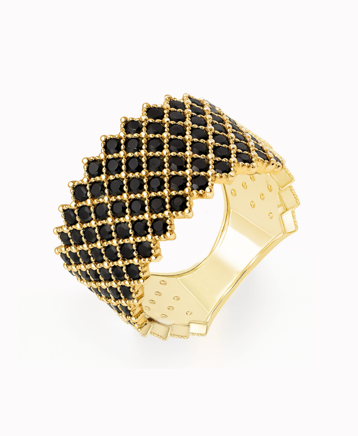 złoty pierścionek karo