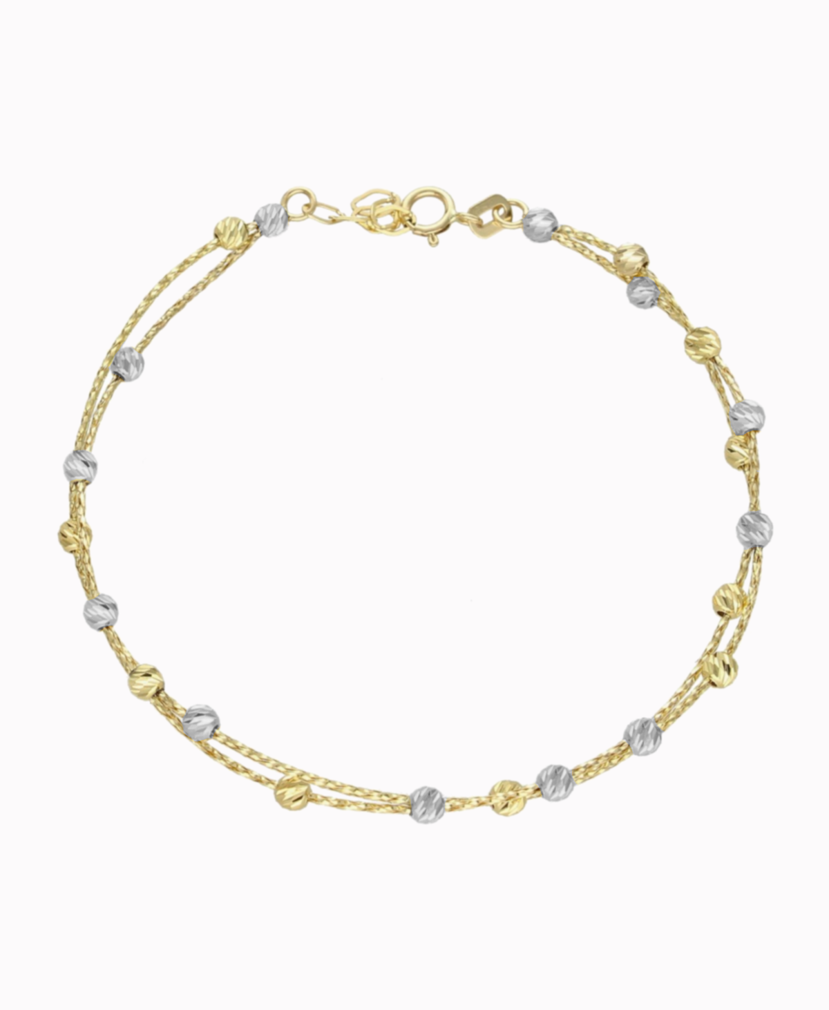 Bransoletka z kuleczkami na złotym sznureczku pr. 585