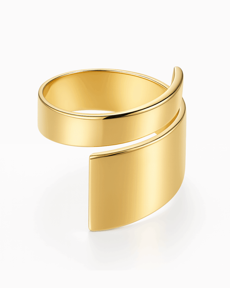 złoty pierścionek kleopatra obkręcany pleciony