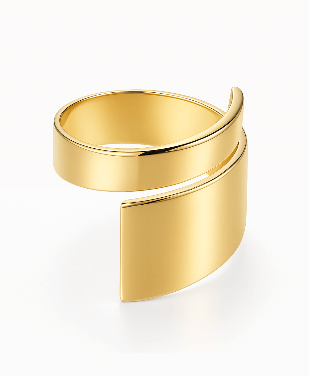 złoty pierścionek kleopatra obkręcany pleciony