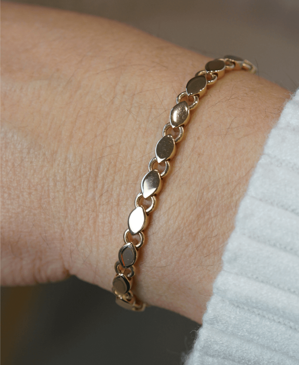 Złota bransoletka Kleopatra płaska 18cm pr. 585