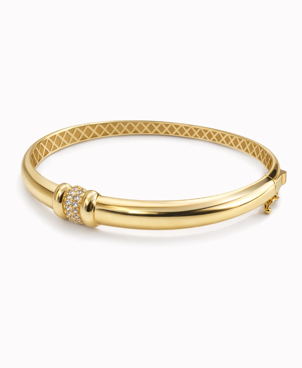 Złota bransoletka sztywna z cyrkoniami pr. 585