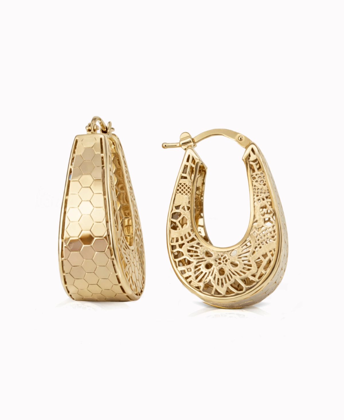 Złote kolczyki ażurowe owalne pr. 585