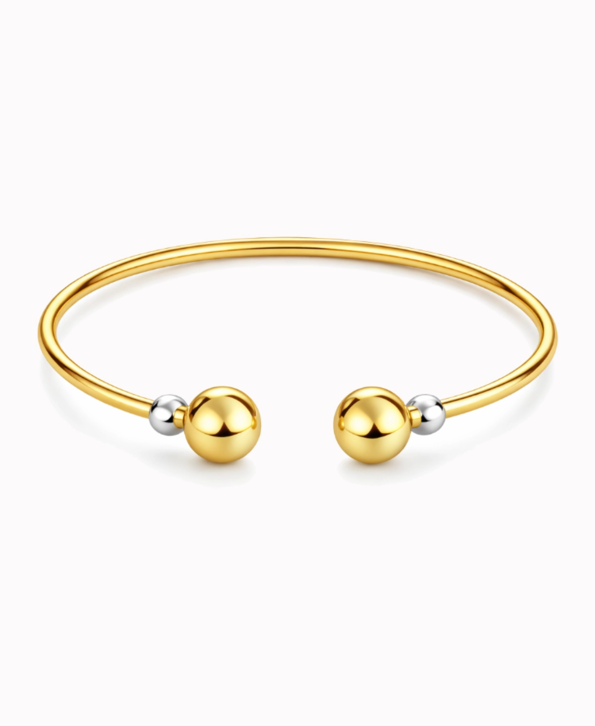 Złota bransoletka sztywna duże kulki pr. 585