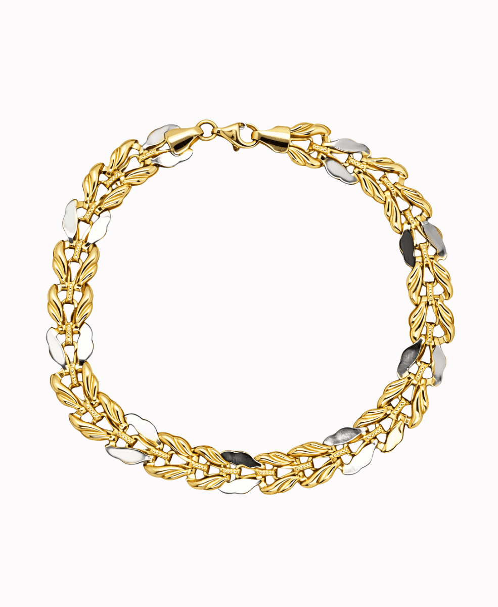 Złota bransoletka listki 8.4mm pr.585