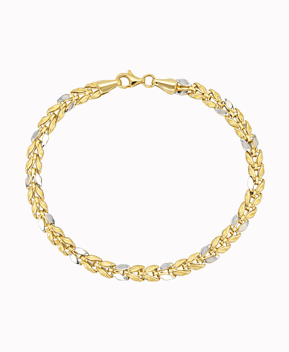 Złota bransoletka listki 4.7mm pr.585