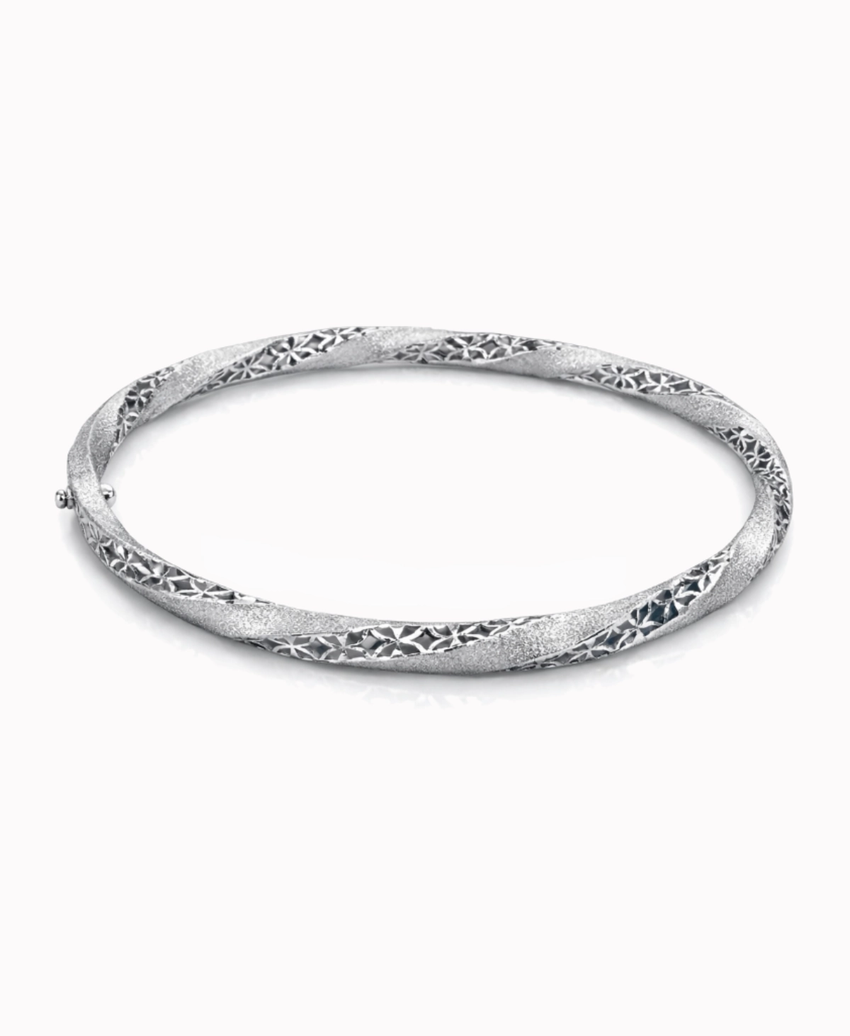 Złota bransoletka sztywna białe pełne złoto pr. 585