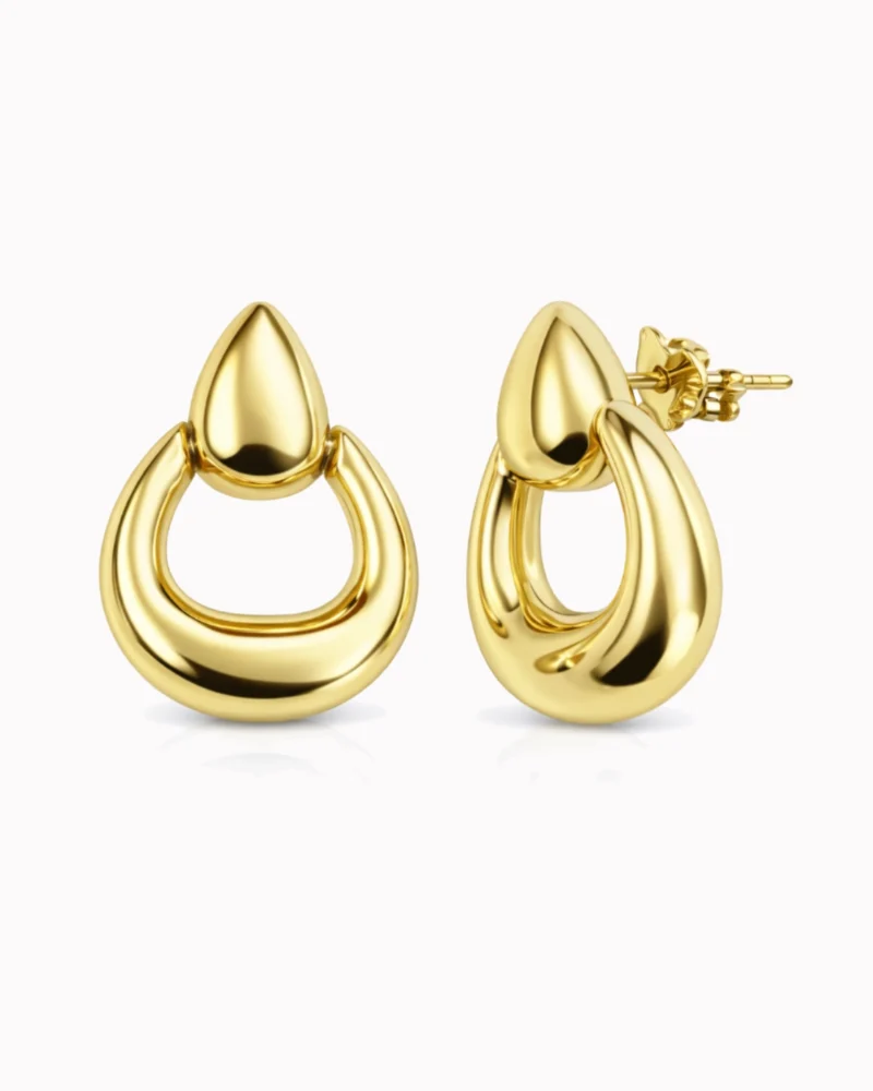 Złote kolczyki geometryczne ruchome pr. 585