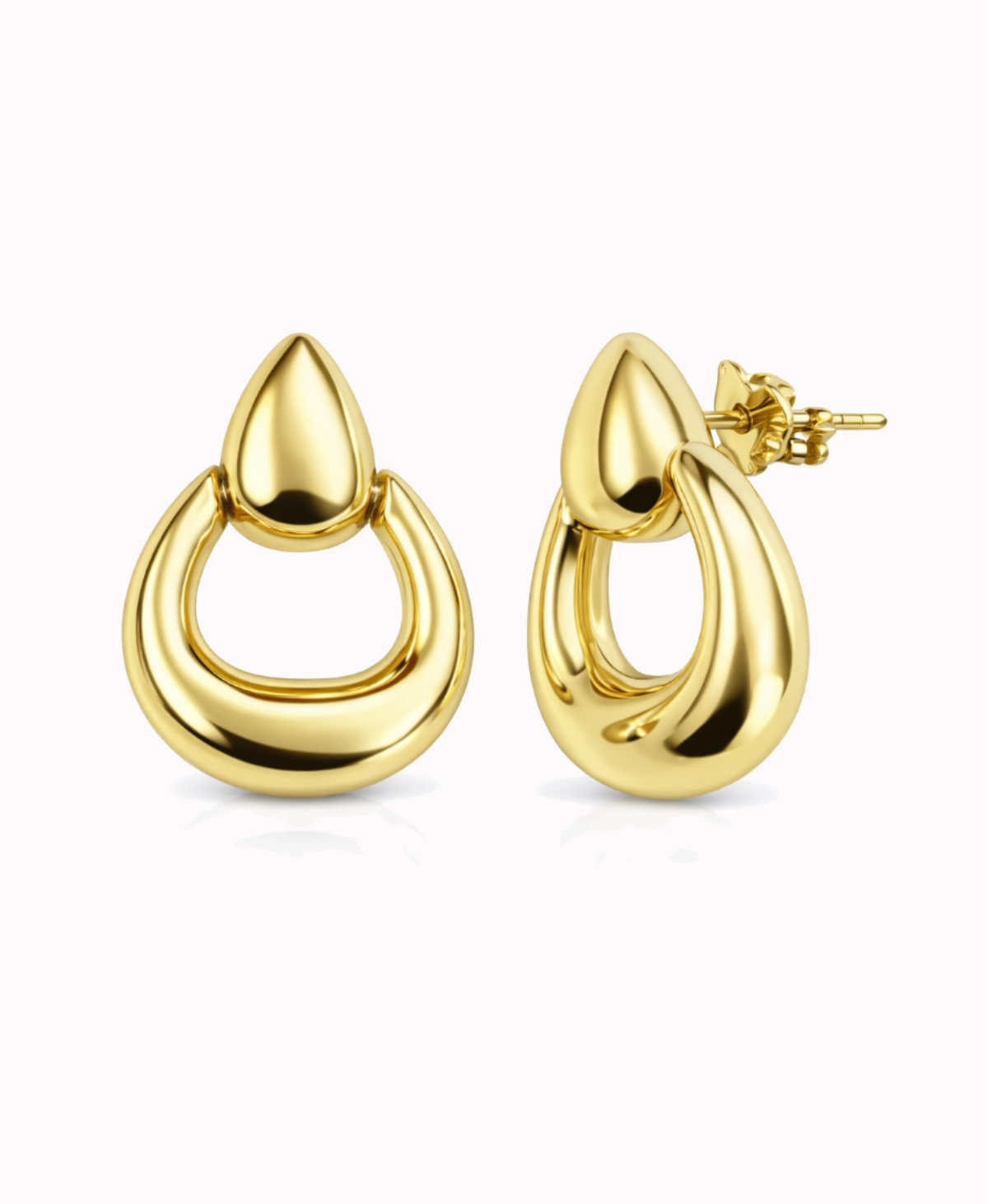 Złote kolczyki geometryczne ruchome pr. 585