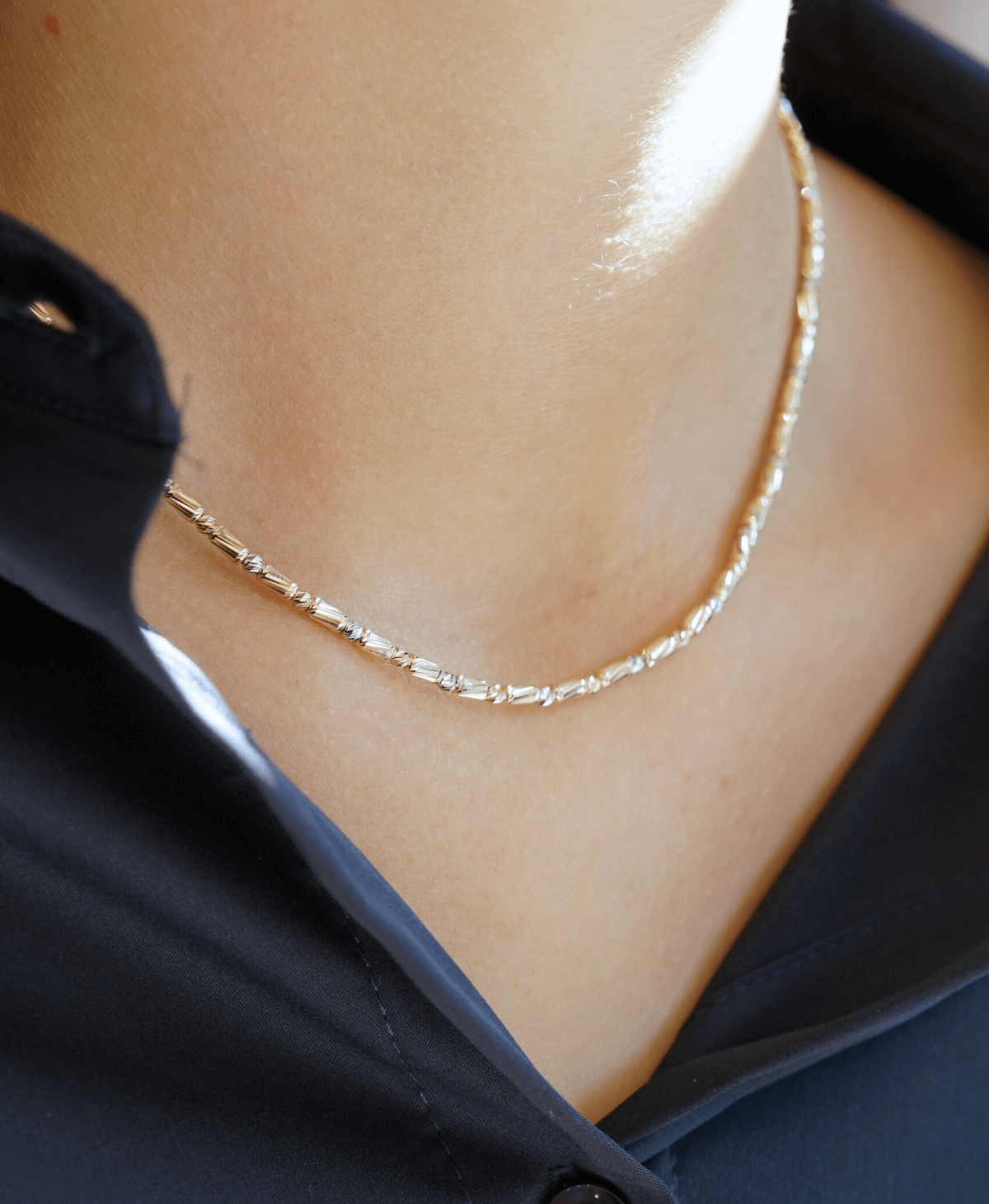 Złoty łańcuszek segmentowy 3 kolory 40cm pr. 585