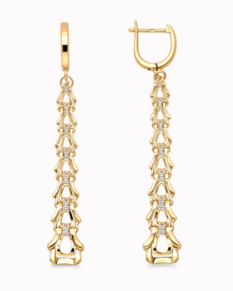 Złote kolczyki wiszące długie pr. 585