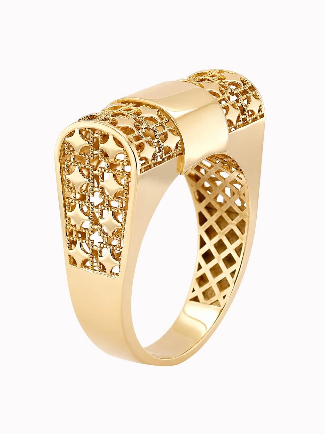 Złoty pierścionek ażurowy pr. 585